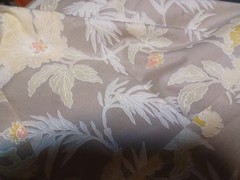 Fabric Remnant About 108″ x 44″ Light Tan with Little Flowers