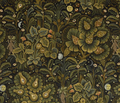 HOUSE OF HACKNEY CURTIAN FABRIC Moon Garden Velvet 1.05 METRES MIDNIGHT VELVET