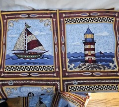 Leslie Beck Anchor Boating Sailing Nautical Theme Cotton Fabric Cranston Village