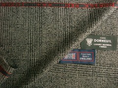 DORMEUIL 67% WOOL & 33% SILK JACKETING FABRIC “Dorsilk Red” Check/Plaid = 2.0 m.