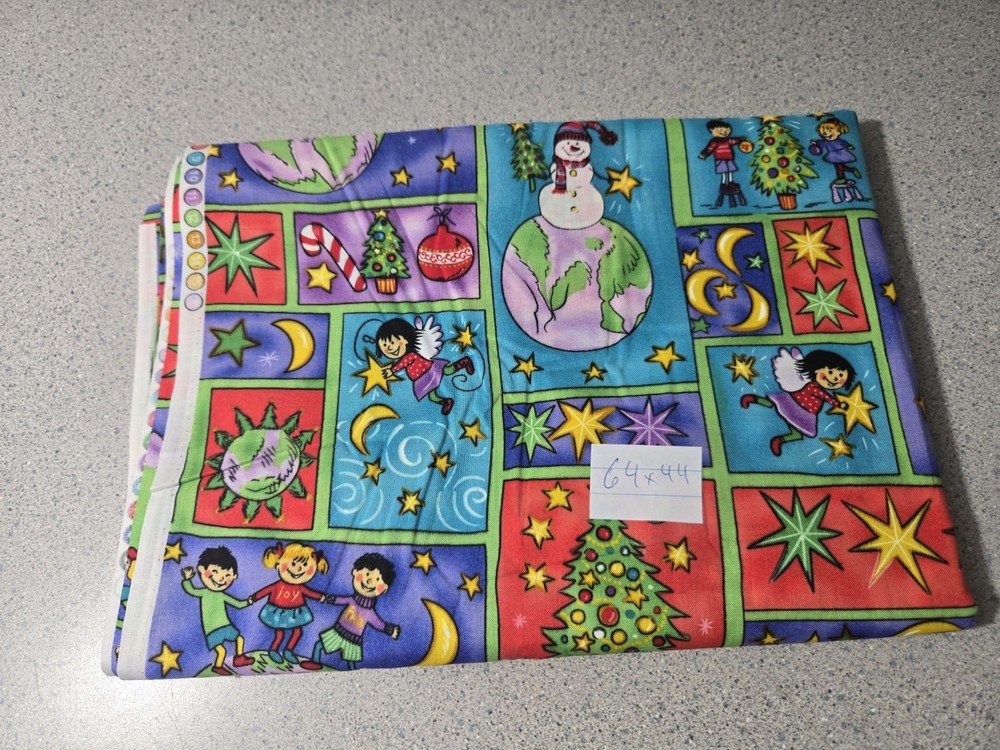 Jo-Ann Christmas Bright Children’s Illustration Boxes 1.8 Yards Fabric