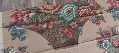 Ralph Lauren Fabric Remnant Scrap Upholstery Material Tan Floral 59″ x 24″