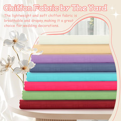 Ivory Chiffon Fabric by the Yard, 5 Yards, 60 Inch | Pure Polyester Chiffon, Pre