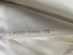 NIB! Alfred Dunhill Swiss-Made All White 100% Cotton Striped Shirting Fabric