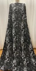 100% Silk Twill Black White Abstract Snake Skin Luxury Fabric By The Yard 54″ W