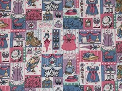 By 1/2 Yd VTG 1994 Fabric Traditions Doll Dresses Hats Shoes Cotton Fabric BTHY