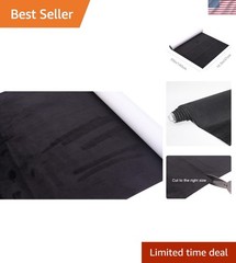 Self-Adhesive Black Microfiber Suede Fabric – 14.5in x 55in for Car Interiors