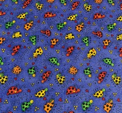 Ladybug Polka Dot Heart Fabric Kari Pearson For SSI Red Green Orange Blue BTHY