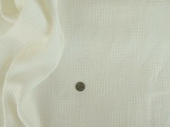2+ Yards Light Weight Jacquard Textured Weave Ivory Rayon Blend Suiting RS284