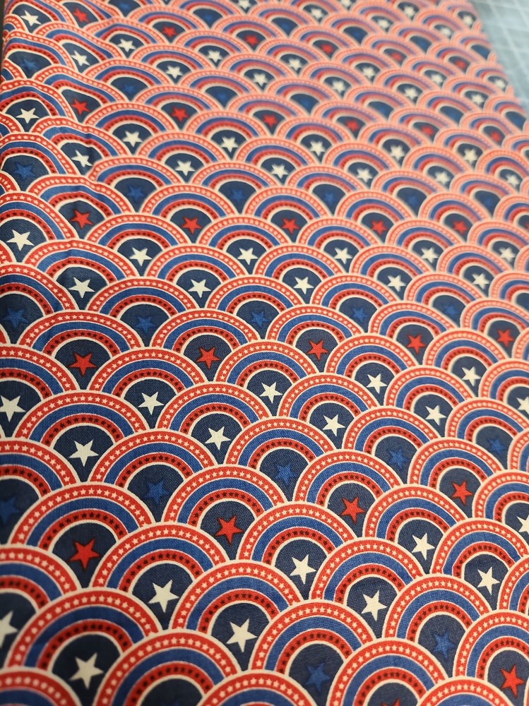 3 Yards American Flag Stars 100% Cotton Fabric