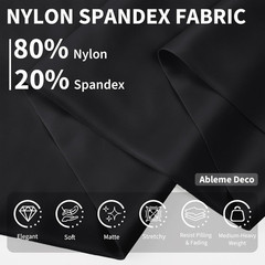 Nylon Spandex Fabric by the Yard, 80% Nylon 20% Spandex, 4-Way Stretch Quick-Dry