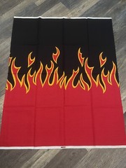 Vintage Cranston Flames Cotton Fabric Panel Millworth Fabrics 37″ x 45″