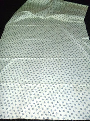 Vtg Cotton Quilting Fabric Off White Blue Calico Flowers 32″ x 1.75 yds