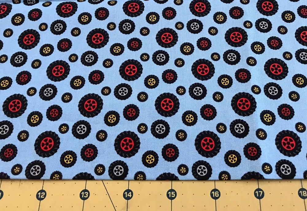 Big Wheels 18” X 43” Michael Miller 100% cotton fabric #2447