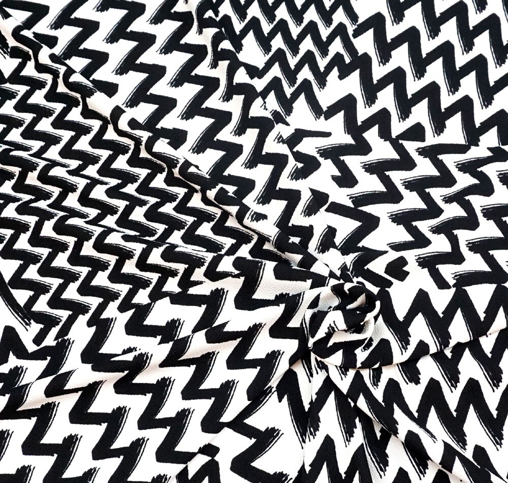 Liverpool Fabric-Black White Crayon Marks-LVPR035-Sold by the Yard