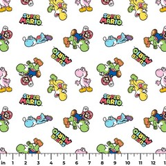 Nintendo Super Mario Bros. Mario and Yoshi Toss Cotton Fabric