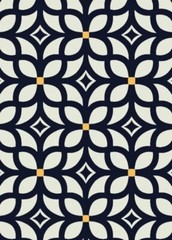 55” By Yards Navy White Retro Viscose Fabric Soft Sewing Material Rayon