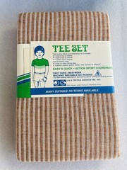 Vtg 70s Tee Set Fabric Wholesale Lot 7pc Deadstock Knit Ribbing NOS Stripe Solid