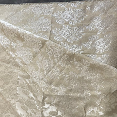 Floral Gold Satin Jacquard Brocade Fabric – 60″ Wide x 1.30 Yards