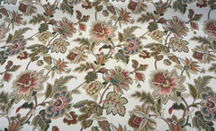 Dominique Rosewood Floral Jacobean Linen Belle Maison Fabric By The Yard