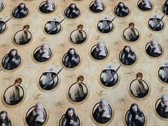 THE HOBBIT Characters in Circles Tan Digitally Printed Cotton FAT QUARTER FQ