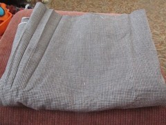 Homespun Fabric Woven Cotton Black White Small Check Smoke Free Home