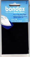 BONDEX 6 1/2″ X 14″ Black Fabric Iron ON Mending Tape NO SEW, 1-Pack,