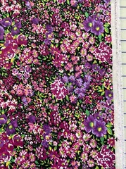 Vintage Purple floral Dressmaker Fabric 58″w x 108″ Drapes Synthetic Rich Garden