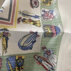 VTG Fabric Original Kinsterhanddruch West Germany New Trains 100% Viscose