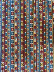 4.44 Yds Cotton Fabric – Boho Retro Stripe Colorful – Sewing Crafts Home Decor