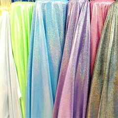 Glitter Laser Polyester Fabric Holographic Wedding Background Decor Material DIY