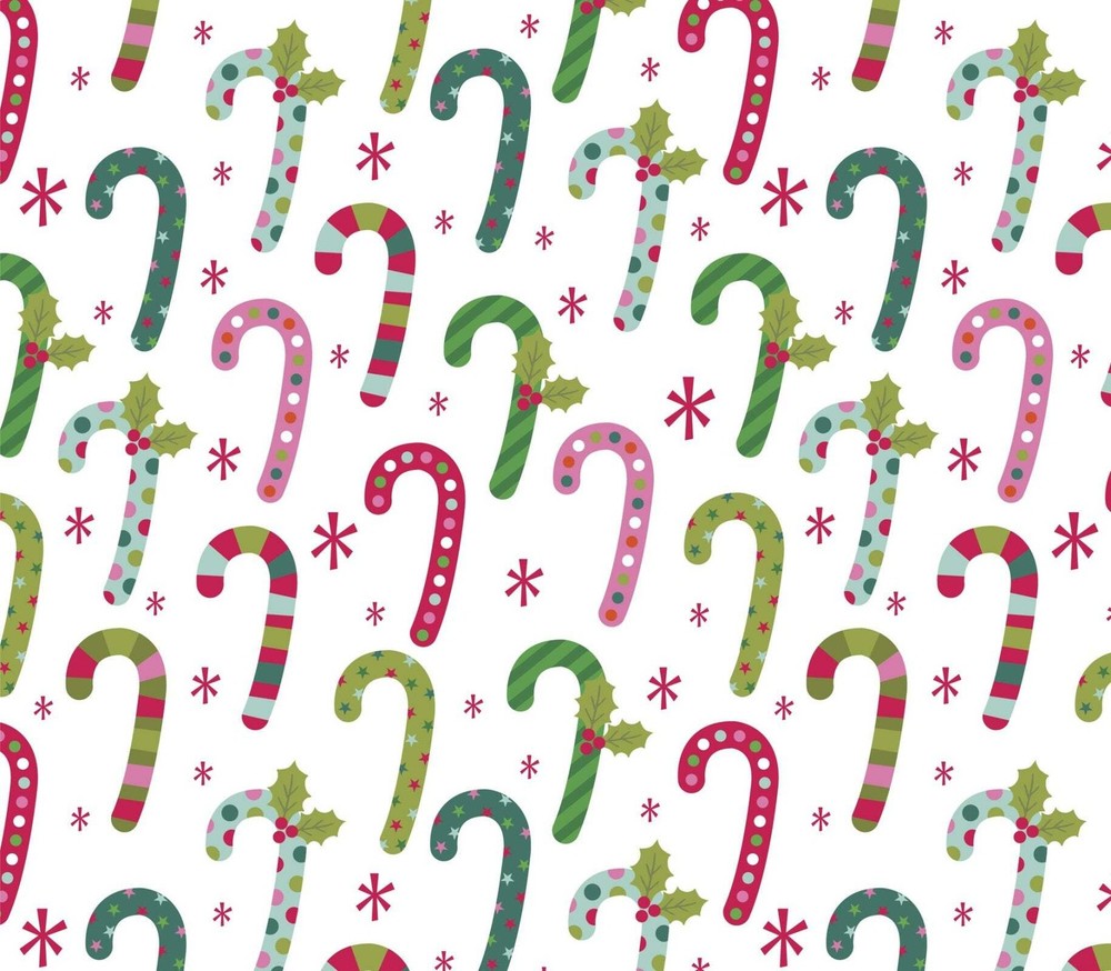 Christmas Red Green Pink Blue Candy Canes on White