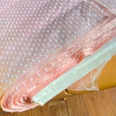 BTY Vintage Wamsutta Flocked Swiss Dot Fabric Peach Cotton Blend