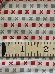 VTG Cotton Fabric Klopman Mills Red Gray Geometric 2.5 yds x 44″ 1970s NEW