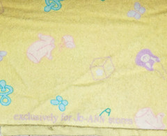 Fabric Flannel Yellow with Baby Theme Items in Pastel Colors – 40″ x 34″