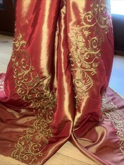 FAUX SILK EMBROIDERED 58” DRAPERY UPHOLSTERY Sold By The Yard