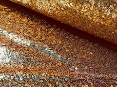 3mm Sequin Fabric Sparkling Glitter Sequins GOLD on BLACK Paillette – 120cm wide