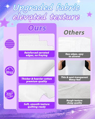 Upgraded 50 PCS White Cotton Fabric Squares, 10 X 10 Inches, Precut Quilting …