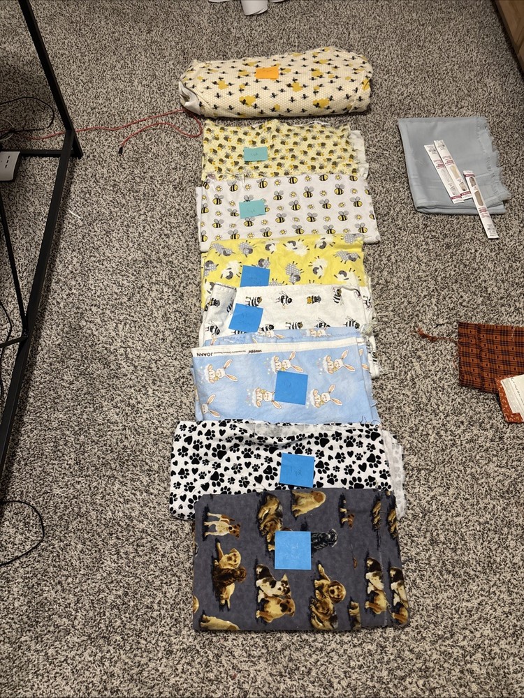 joann Fabrics, Super Snuggle, Cotton Fabric Bundle approx 12 yards. Dog, Bee.