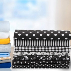 Pre Cut Cotton Fabric Bedding, 7Pcs 25X25Cm Assorted Squares Quarters Bundle for
