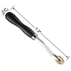 RJWKAZ Perfect 4mm Pattern Wheel Needle Point Tracing Sewing black