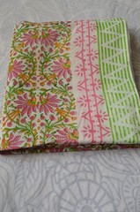 NO TARRIF CHARGES 100%✅ZK_164 Hand Block Floral Print 100%Cotton 5 Yard Fabric
