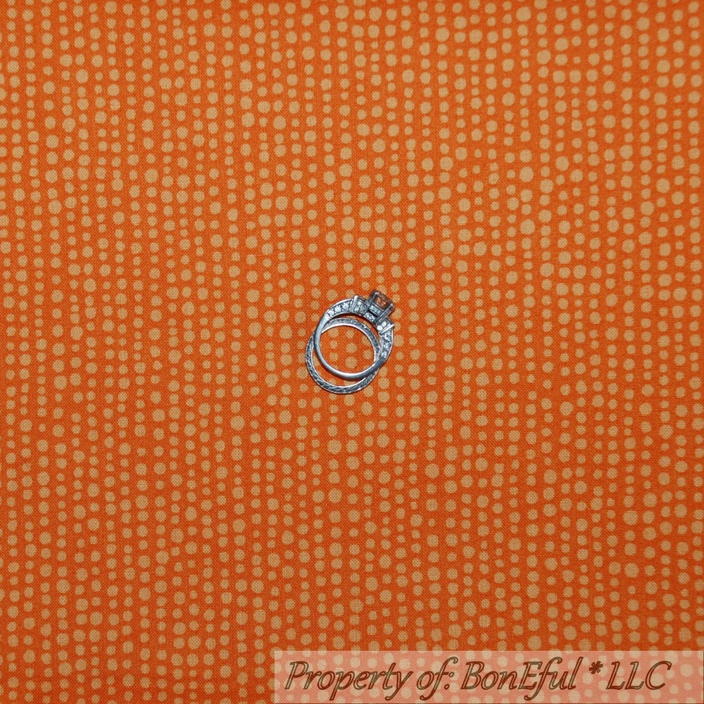 BonEful Fabric FQ Cotton Quilt Orange Tonal Dot Stripe Calico Kid Pumpkin Print