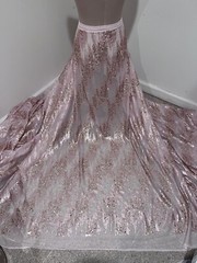 Blush pink sequins Embroidery Lace Fabric 50” Width Sold By The Yard