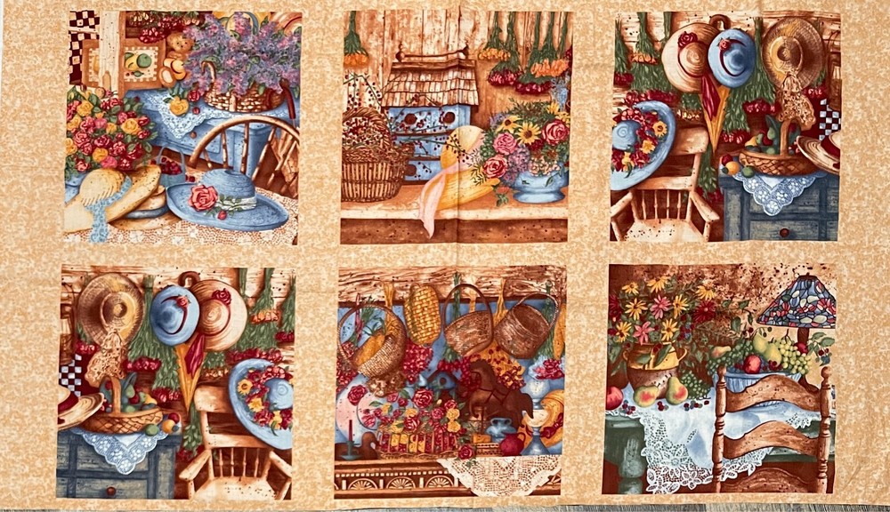 Country Home by Anna Krajewski for SSI Cotton (6)Quilt Blocks Panel 23″ x 44″