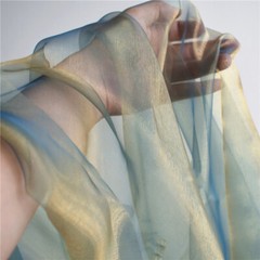 Laser Magic Gradient Color Mesh Fabric Wedding Dress Cosplay Texture Yarn
