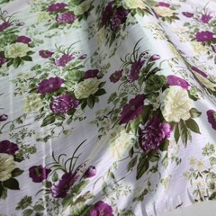 1Yard Vintage Floral Satin Fabric Soft Gown Shirt Scarf Lining Material Soft