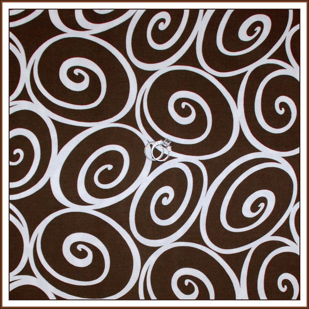 BonEful Fabric FQ Cotton Quilt Brown Cream White Swirl Scroll Ironwork Calico US