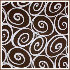 BonEful Fabric FQ Cotton Quilt Brown Cream White Swirl Scroll Ironwork Calico US