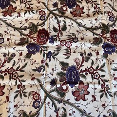 Bamboo Lily Floral Trails Cream Purple red Flowers Lily Vine Moda 1.8 Yards